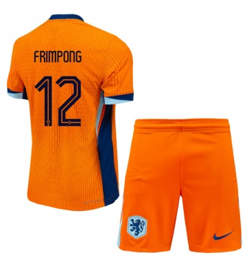 Nederländerna Jeremie Frimpong #12 Hemmakläder Barn EM 2024 Kortärmad (+ Korta byxor)